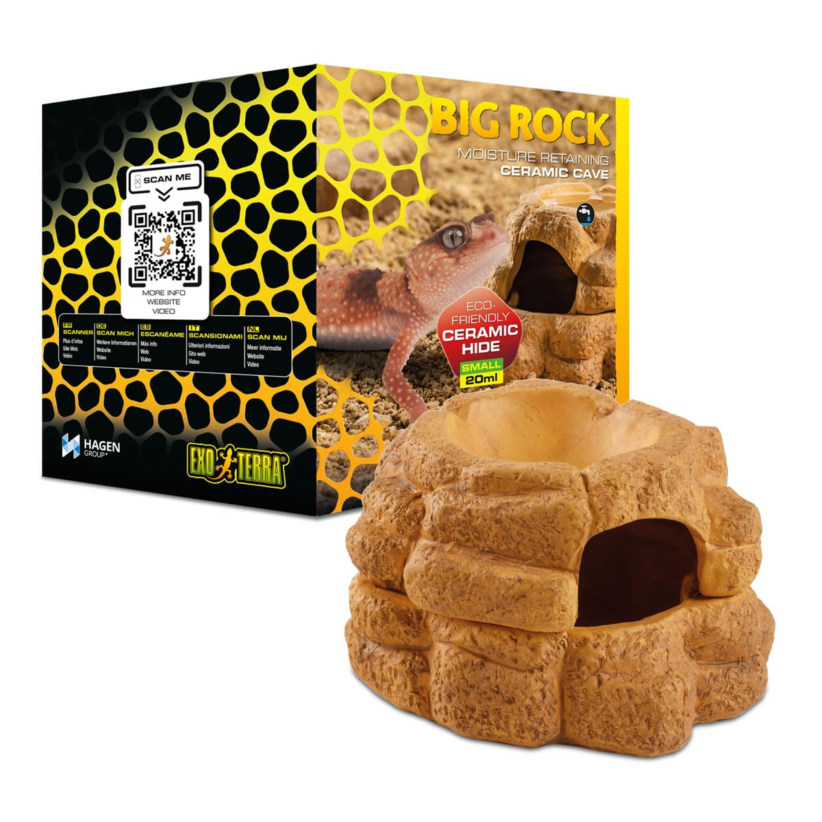 E/T Big Rock Small Ceramic cave with Lid