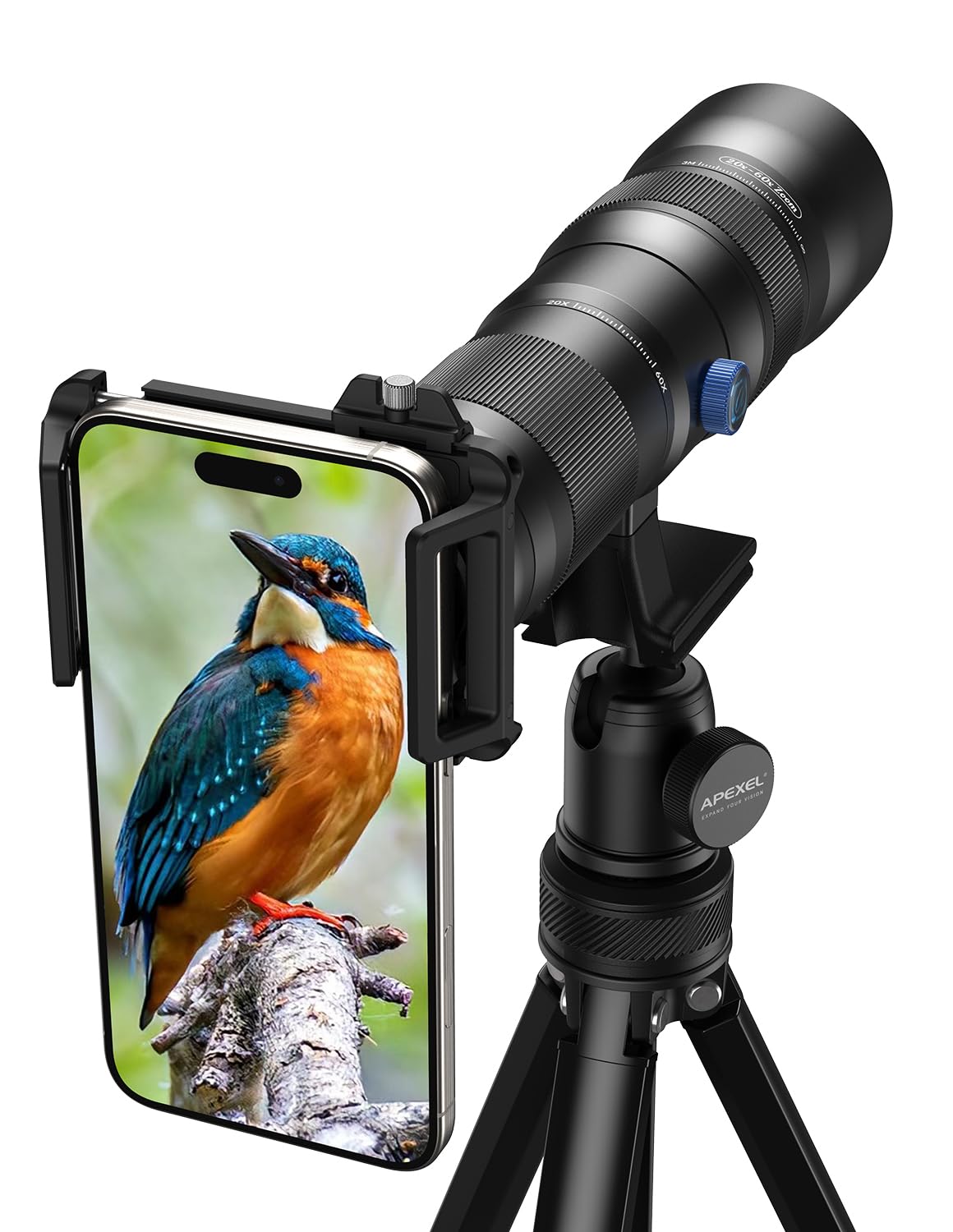 Photo 1 of 20-60X Zoom Telephoto Lens, Evil Eye High Power HD Telephoto Phone Lens with Tripod and Universal Phone Clip for iPhone 16/15/14/13 Series, Samsung, Android Phone and Most Smartphone