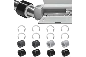 ARSUNOVO Rubber Roller Replacement,Accessories Compatible with Cricut Maker 3 and Explore Air 2 1 Series, Retaining Clip Rings, Retention Clamps, Keeps Rubber Roller in Place, (8+8 Packs)