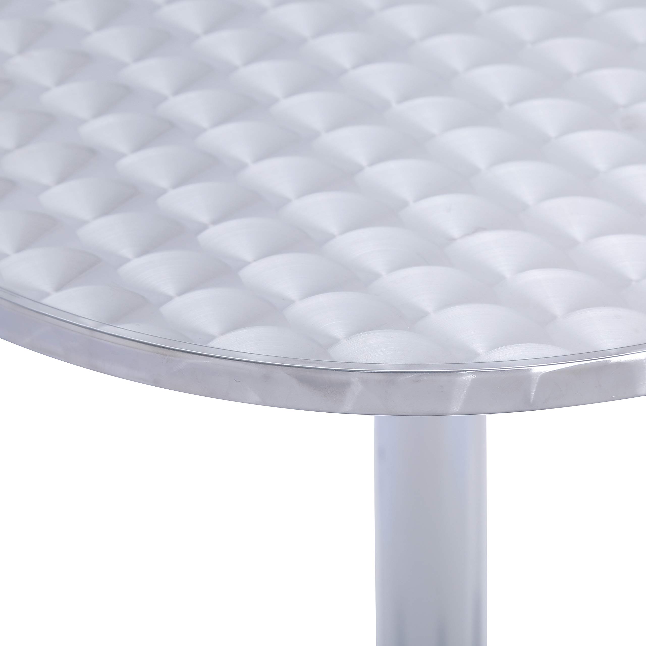 Lxdur Aluminium Round Bistro Patio Bar Table With 2 Adjustable