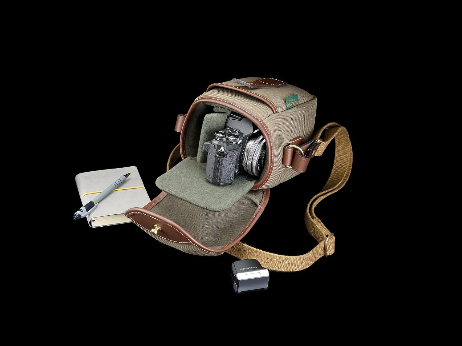 Billingham 500148-54 72 Camera Case (Sage FibreNyte/Chocolate Leather), standard size - Image 3