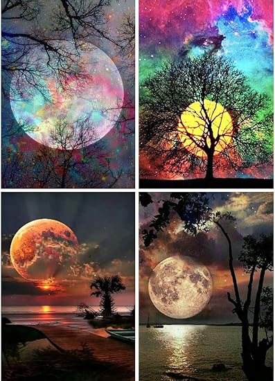 4 Pack 5D Full Drill Diamond Painting 