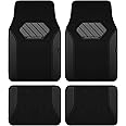 Skechers Car Floor Mats,Waterproof Universal Fit Faux Leather Car Mats,Floor Mats for Cars with Anti-Slip Heel Pad,Fit for SUVs,Vans,Sedans,Trucks,Black