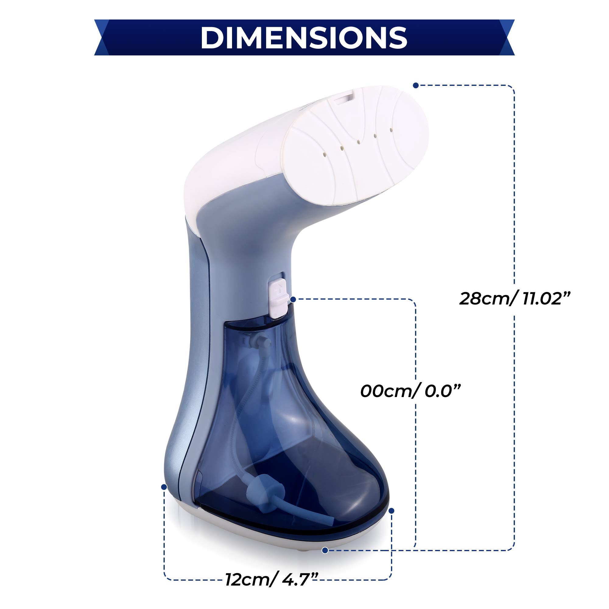 KOONNE Mini Garment Steamer | For hard water |Quick Heating for Wrinkle Free Clothes, Curtains & Furniture | Lightweight & Portable Handheld Iron for Travelling