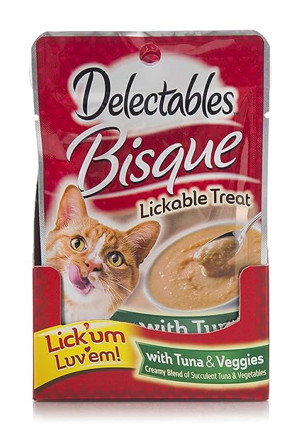 HARTZ DELECTABLES BISQUE TUNA & VEGGIE LICKABLE CAT TREAT, 12 COUNT
