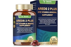 TOTARIA 19-in-1 AREDS 2 + Eye Vitamins for Macular Health and Dry Eye, Lutein and Zeaxanthin Supplement with Vitamin C/E, Zinc, Omega-3, Support Eye Strain, Pressure, Night Vision & Hydration - 120 Softgels