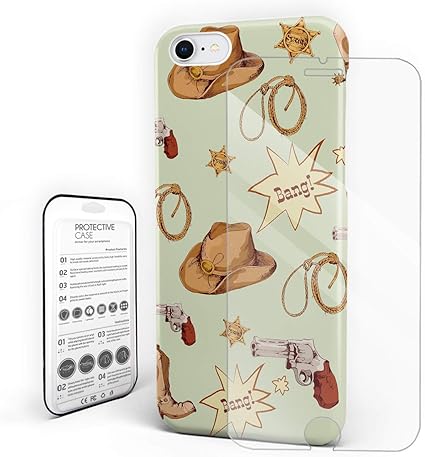 Amazon ラブリーな漫画イラスト電話ケース スタイリッシュデザイン スリム 落下防止 ハードプラスチック電話カバー 強化ガラススクリーンプロテクター付き Iphone 7 Iphone 8 ケース カバー 通販