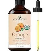 Handcraft Blends Organic Orange Essential Oil – 1 Fl Oz – 100% Pure and Natural – Premium Grade Essential Oil for Diffuser and Aromatherapy