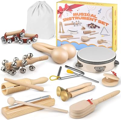 E-SMARTER 14pc Kids Musical Instrument Set Montessori Rhythm Toys