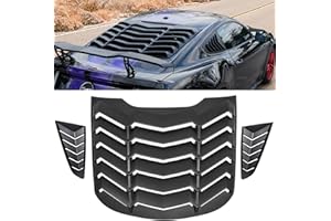 DANTI Rear and Side Window Louvers Windshield Sun Shade Cover for Ford Mustang 2015 2016 2017 2018 2019 2020 2021 2022 2023 in GT Lambo Style ABS Matte Black