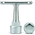 VIDABTE Water Meter Wrench for Pentagon Socket, Curb Stop Wrench, Water Valve Shut Off Tool for Penta Socket, Pentagon Curb Box key, T Handle Penta Tool water meter key shut off tool