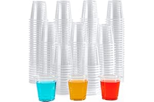 Lilymicky 500 PACK 2 oz Plastic Shot Glasses, 2 Ounce Clear Disposable Party Cups for Vodka, Whiskey, Tequila, Mini Plastic Containers for Sauce, and Sample Tasting