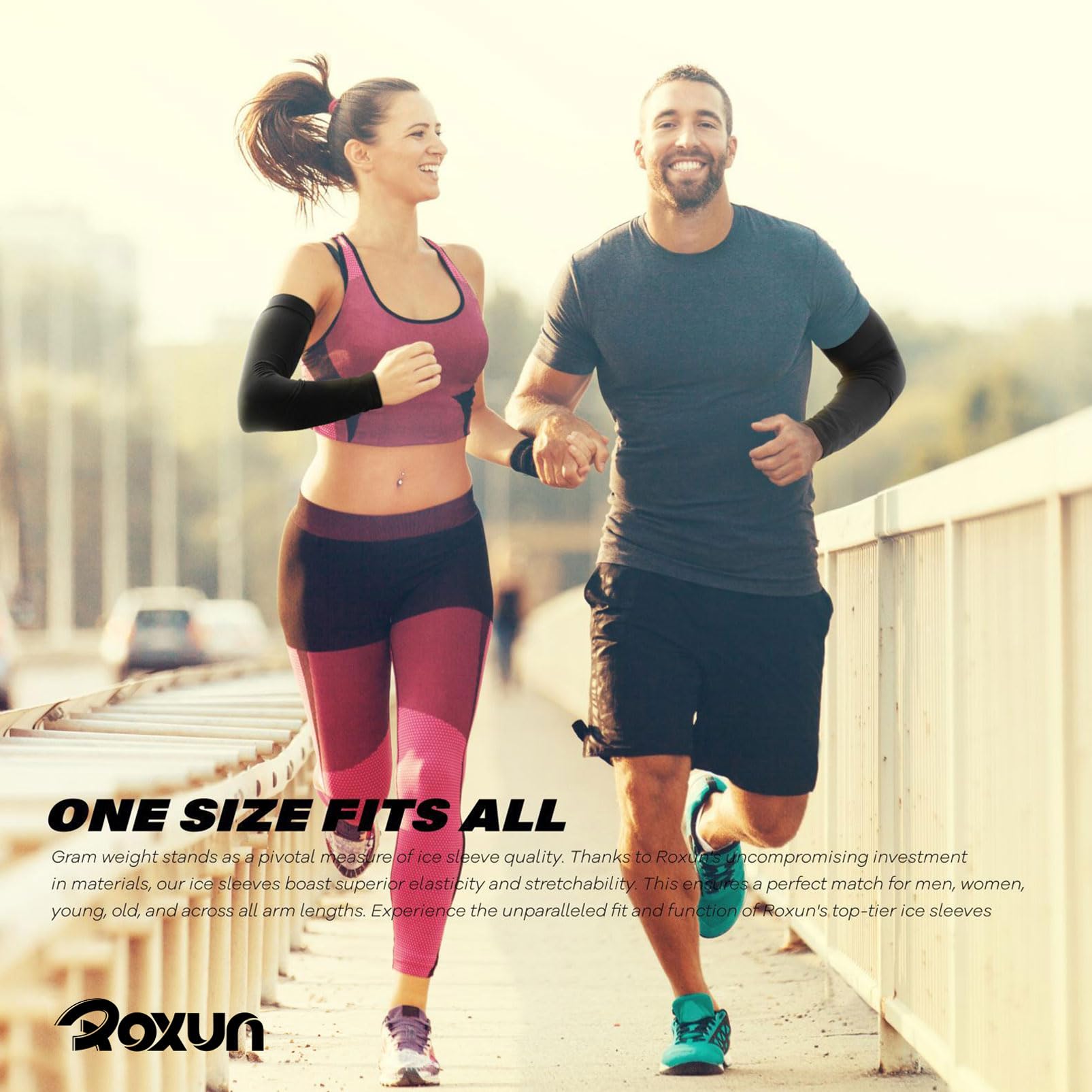 Arm Sleeves, Cooling UV Sun Protection Sports Compression for Men/Women