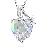 Vesitim Butterfly Necklaces for Women Sterling Silver Infinity Heart Pendant Birthstone Jewelry Gift with 14k Yellow Gold/Rose Gold Plated