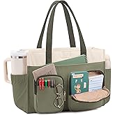LOVEVOOK Teacher Tote Bag for Women,Multi-pocket Laptop Bag with Large Cup Holder,Nurse Bags Work Travel Computer Handbag