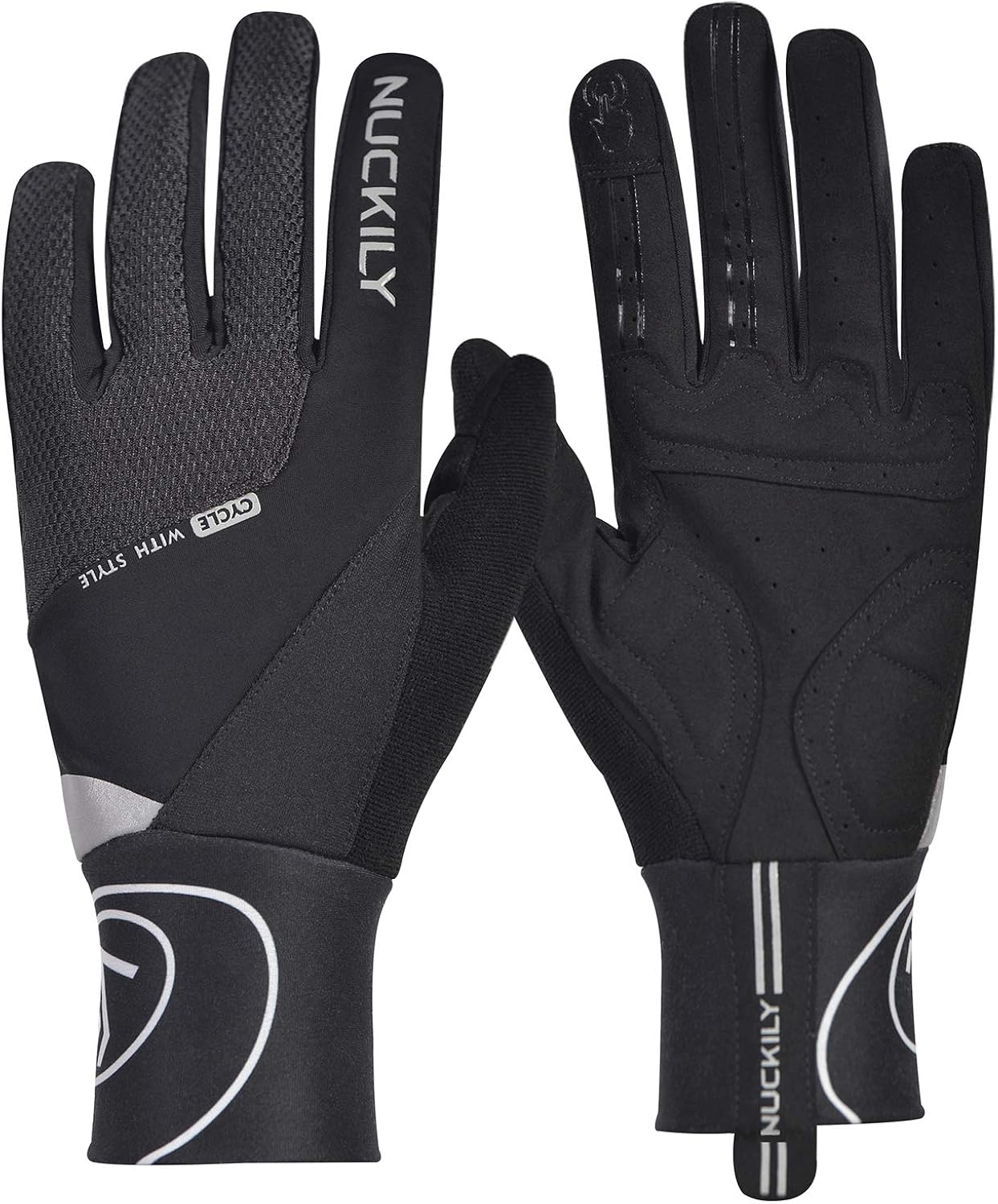 NUCKILY Winter Thin Thermal Gloves, Touch Screen AntiSlip Cycling