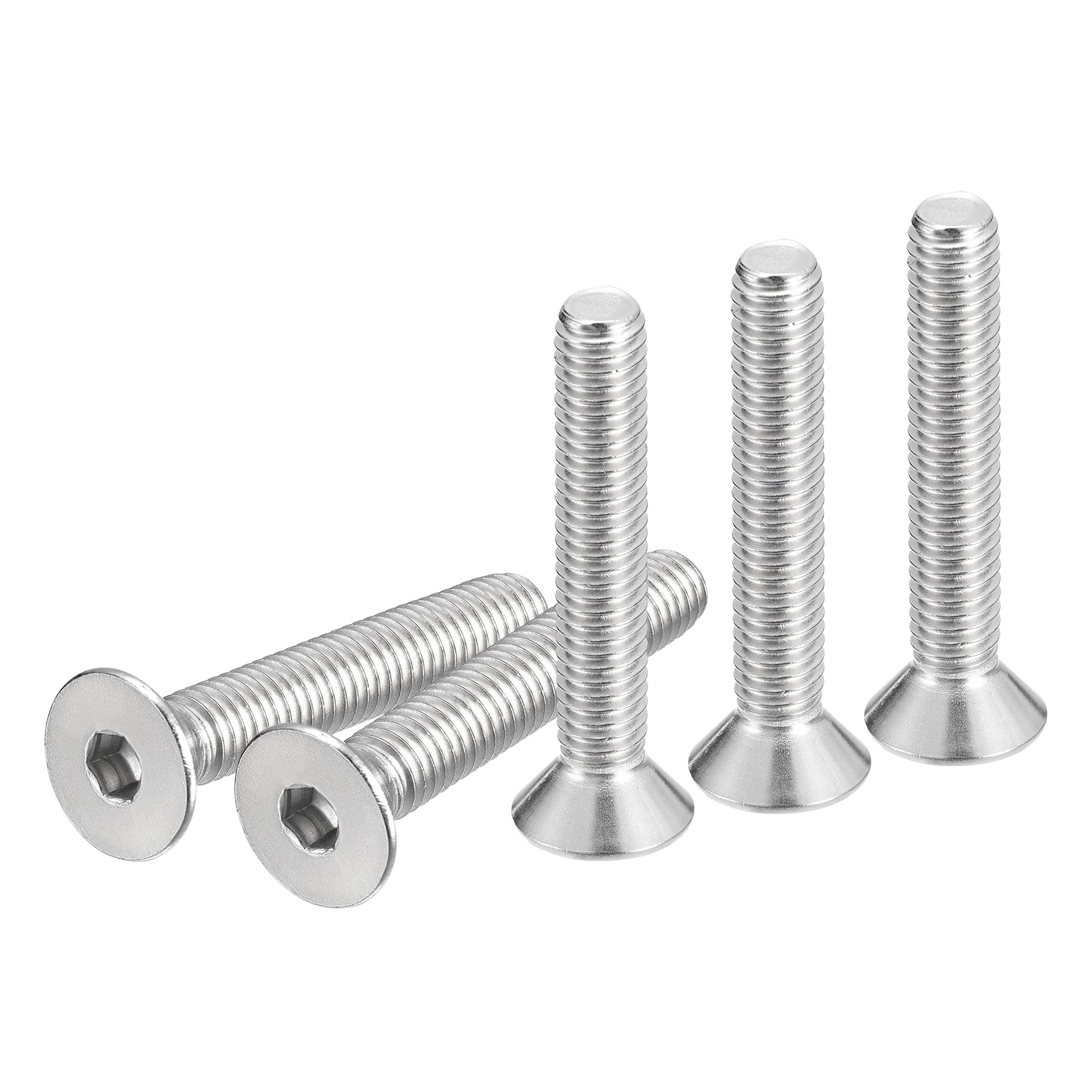 DTGN 3/8-16 x 2-1/2" Flat Head Socket Cap Screws, 10 Pack 304 Stainless Steel Hex Socket Flat Head Screws, Full Thread, Countersunk Bolts