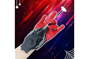FLUSTIME Spider Web Shooter, Web Launcher Spider String Shooter Toy, Cool Gadgets, Instant Retract Button, Ultimate Superhero Gift (Black)