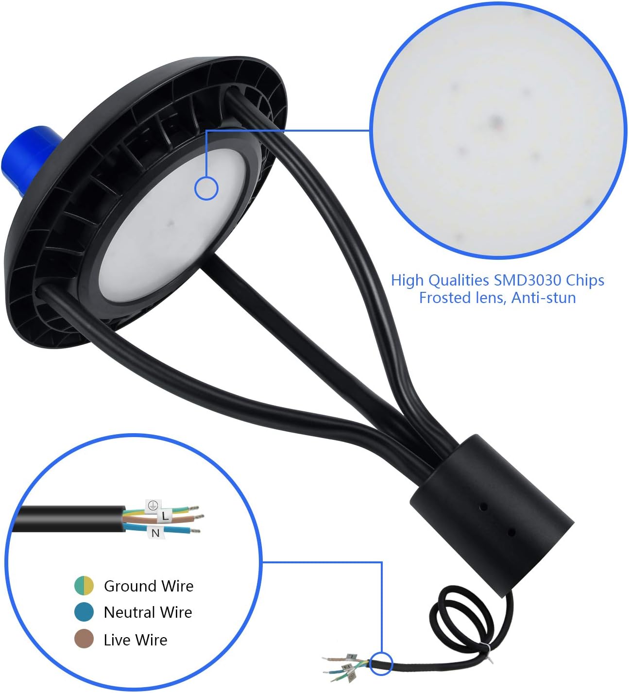 150W Led Post Top area Light Photocell 21,000Lm Outdoor Commercial