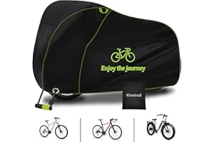 Bike Cover for 1 Bike Waterproof Outdoor, Ebike Cover Rain Sun UV Dust Wind Proof, Bicycle Covers Outdoor Storage with Lock Hole for Electric Bike Mountain Road Bikes