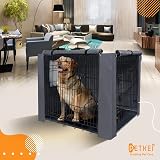 PETKEI 36 Inch Dog Crate Cover 600D Waterproof Oxford Mesh Windows Calming view 8