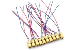 Tegg 10 PCS Mini 650nm 6mm 5mW Red Laser Dot Diode Module Copper Head 5V