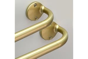 Wrap Around Curtain Rod 28-48, 3/4 Inch Curtain Rods for Windows Adjustable, Blackout Heavy Duty Curtain Rods for Bedroom, Li