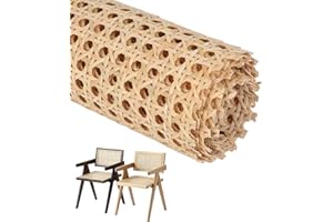 ZIAERKOR Cane Webbing Roll, Rattan Cane Fabric Pre-Woven, Rattan Sheet for DIY Projects Cupboard Chair Furniture Cabinet (24"x59'')