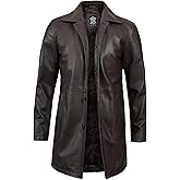 Decrum Leather Coat Men - Car Coat Style Real Lambskin Leather Men Winter Jacket