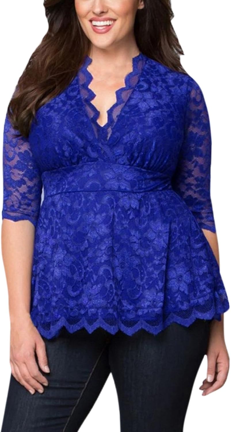 SUNNYME Women's Shirt Sexy Lace Tops 