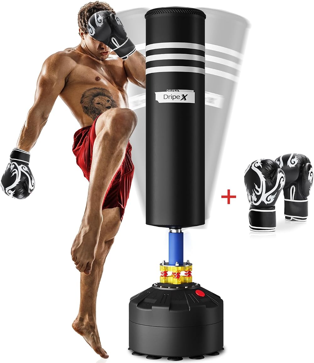 Dripex Free Standing Punch Bag with Gloves 69 inch Heavy Duty Home Gym