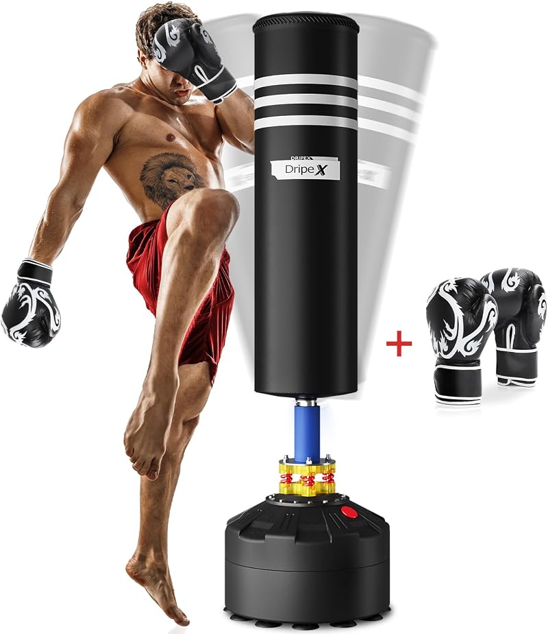 Dripex Free Standing Punch Bag with Gloves 69 inch Heavy Duty Home Gym