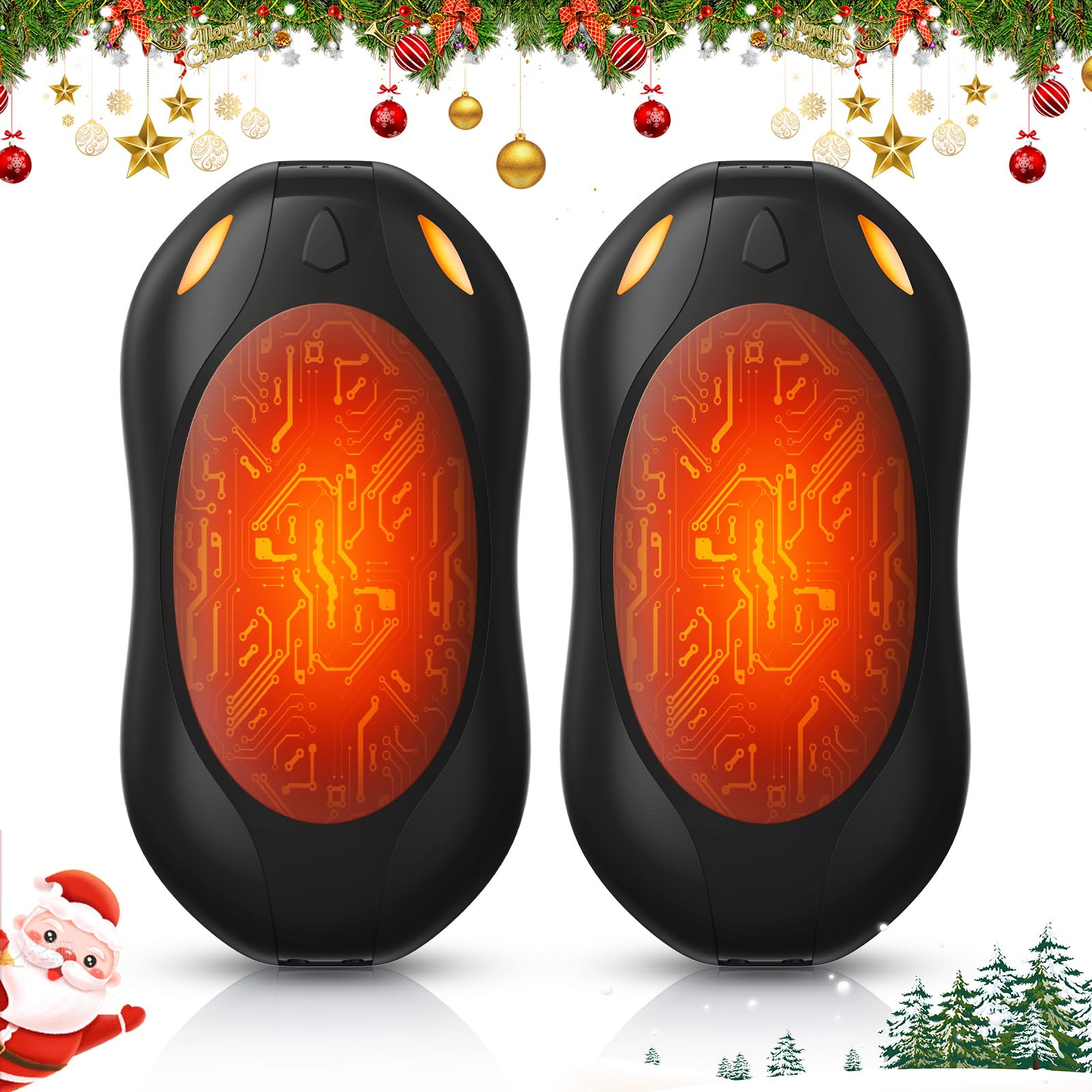 WHATOOK Magnetic Hand Warmers Rechargeable 2 Pack: Ultra Thin Portable Electric Hand Warmer, 2 in 1 Reusable Light Heater for Pocket Gloves, Tech Gifts for Men Women Outdoor Camping Golf Hunting