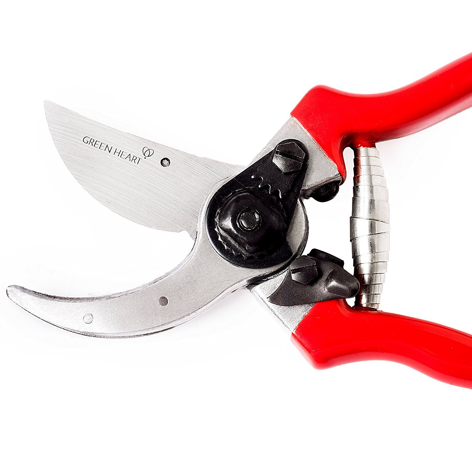 Green Heart Garden Bypass Pruning Shears with Premium Carbon Blades and Safety Lock