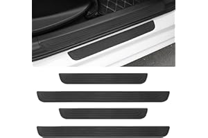 iolory 4PCS Car Door Sill Plate Guard Protector, Universal Rubber Scratch Door Protector Rear Bumper Guard, Black, Width 1.96