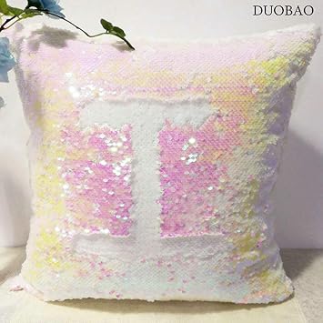 Amazon Com Duobao Mermaid Sequin Pillow 12x16 Inch Kids Fun