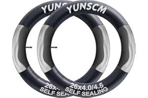 YUNSCM 2-PCS 26" Self Sealing E-Bike Tubes 26 x 4.0 26x4.50 AV32mm Schrader Valve Super Automatic Repair, Self-Sealing, Puncture Resistant Compatible with 26x4.0/4.5 Fat Bike Bicycle Tire Tubes