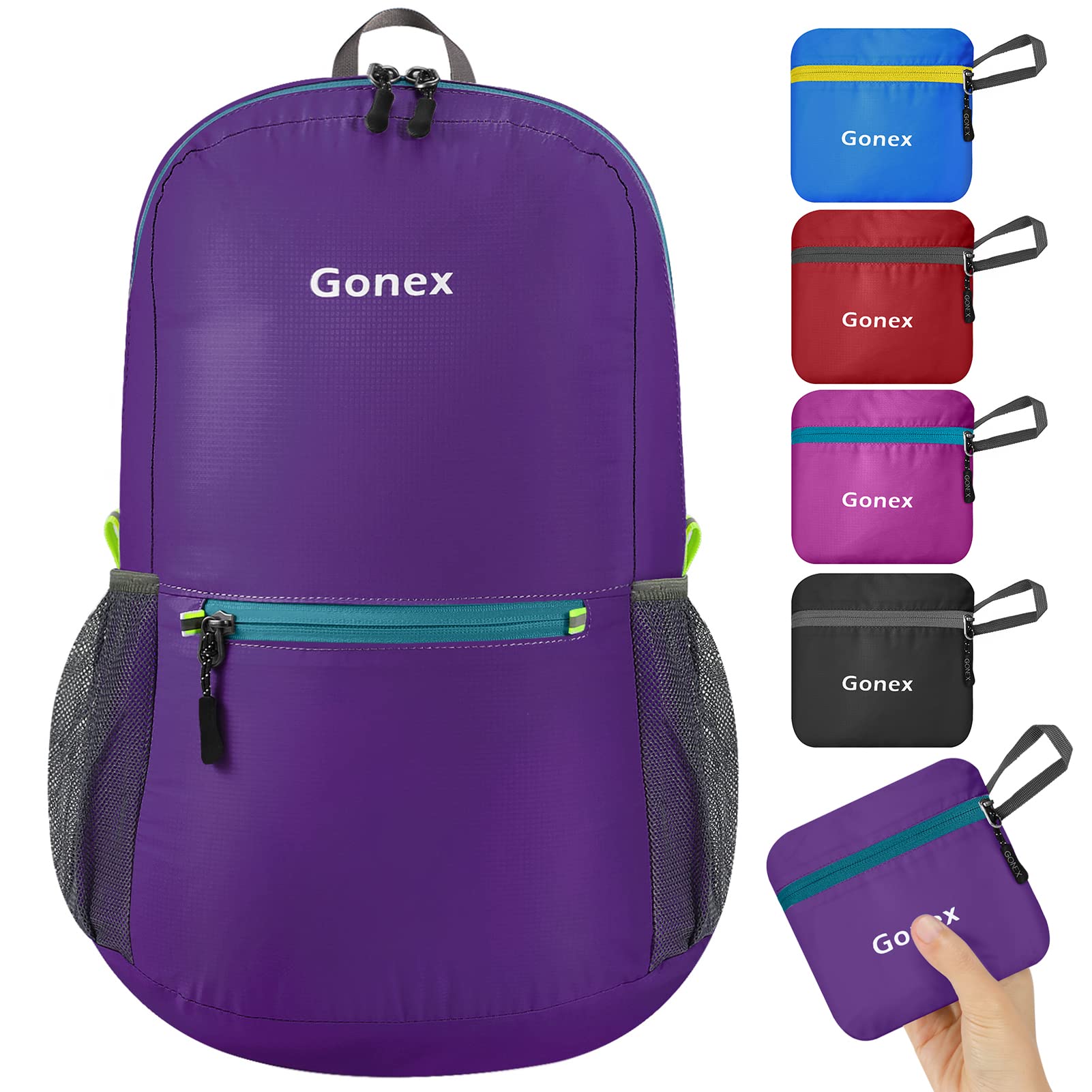 Gonex Ultra Lightweight Foldable 20L Packable Backpack Water Repellent for Men & Women, Ideal for Camping Travel Hiking School and Air Travel Purple