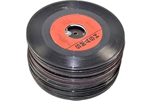 VinylShopUS - Lot of 7" Vinyl Records for Crafts & Decoration Artwork for Party Decor Artist Studio Vintage Look (Lot of 10)