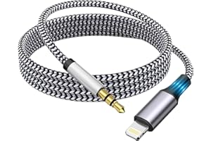 WAHBITE Apple MFi Certified Aux Cord for iPhone, Lightning to 3.5mm Jack Nylon Braided Audio Cable for iPhone 14 13 12 11 XS XR X 8 7 6 iPad to Car/Home Stereo/Headphone/Speaker, Headphone