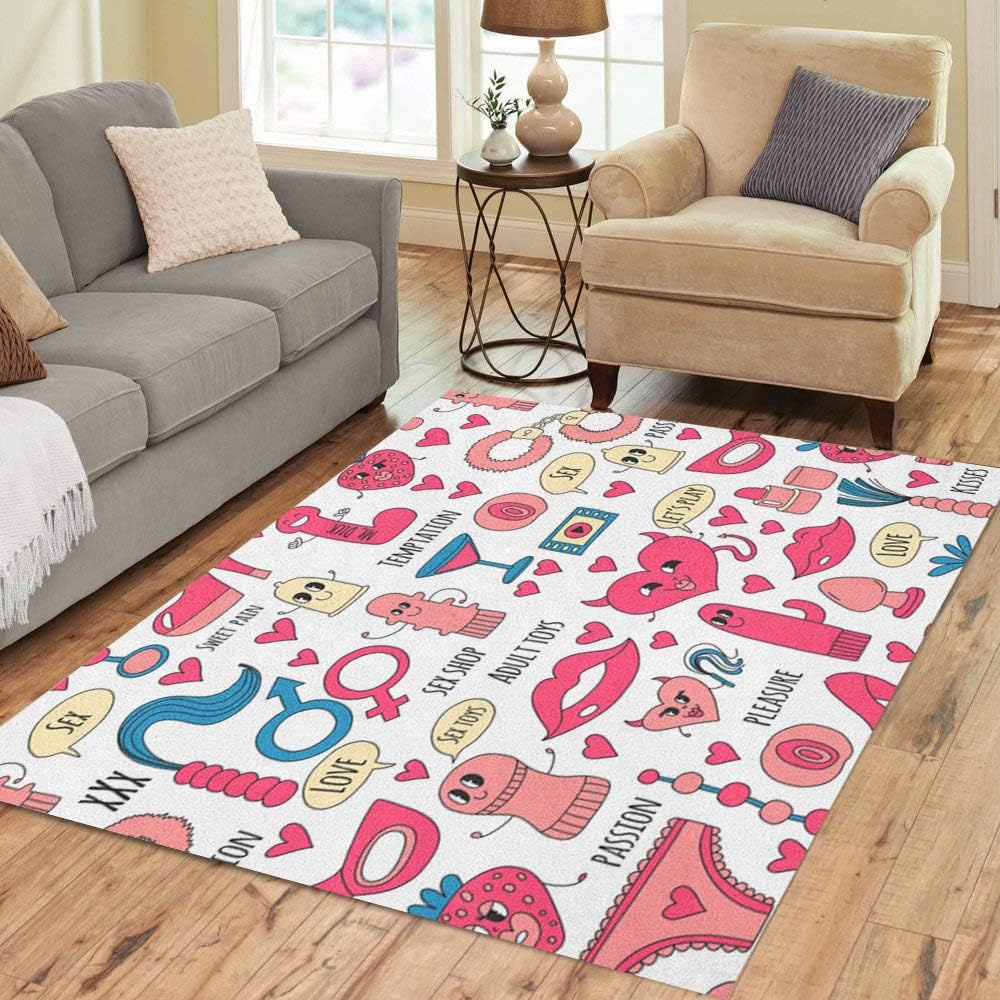 Semtomn Area Rug 5 X 7 Doodle Humorous Sextoys For Sex Internet Dildo Love Passion Home Decor Collection Floor Rugs Carpet For Living Room Bedroom Dining Room Amazon Co Uk Kitchen Home