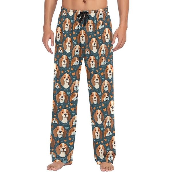 Christmas Raccoon Fox Pajama Pants for Men Comfort Sleep Lounge