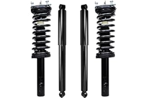 Detroit Axle - Struts Shocks for 05-10 Jeep Grand Cherokee 06-20 Commander 2006 2007 2008 2009 2010 Complete 2 Front Ready Struts w/Coil Spring 2 Rear Shock Absorbers Replacement Suspension Kit