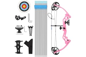 WUXLISTY Compound Bow and Arrow for Youth and Beginner, Archery Bow Set for Kids 8-12, 16-20 lbs Draw Weight, 17.3"-26" Draw Length