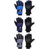 Bencailor 3 Pairs Kids Winter Gloves Waterproof Snow Ski Gloves Warm Windproof Adjustable Mittens for Boy Girl Outdoor