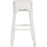 Safavieh Home Collection Percy White Rattan 30-inch Bar Stool