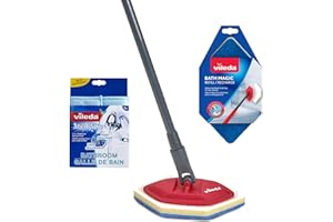 Vileda Bathroom Cleansing Supplies Set | Includes 1 Magic Mop with 1 Extra Refill and 1 Microfibre Bathroom Cleaning Cloth