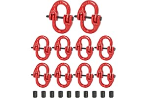 Lechansen G80 5/16" Safety Chain Connector Link, 10 Pack Heavy Duty Hammerlock Coupling Link, Tow Hitch, Tow Chain Connector for Towing, Lifting, Trucks & Trailers