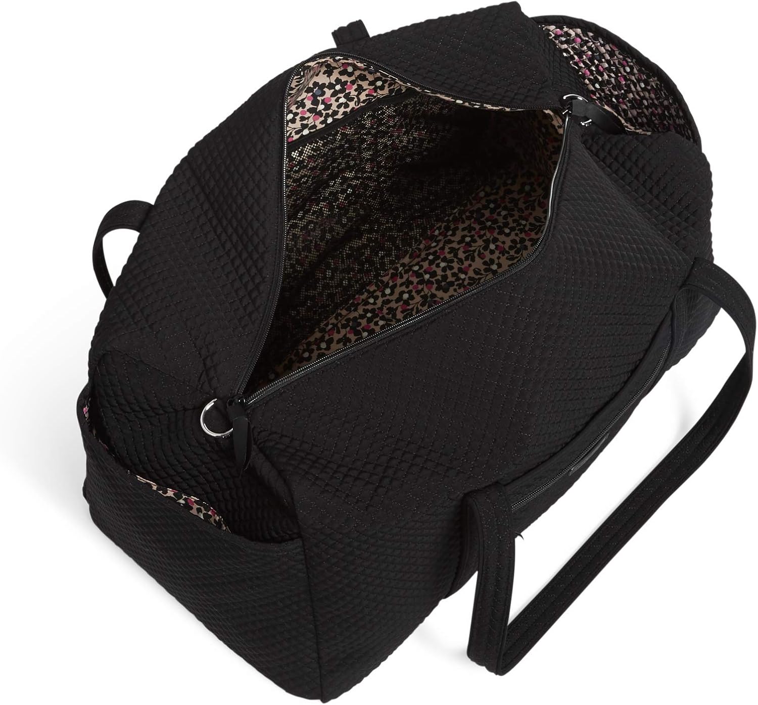 Vera Bradley Women's Microfiber Large Travel Duffle Bag, Black, One Size: Shoes