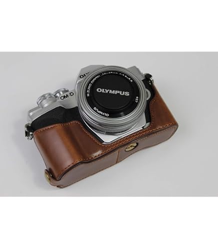 Amazon.com : Rieibi PU Leather Half Case For Olympus OM-5/Olympus
